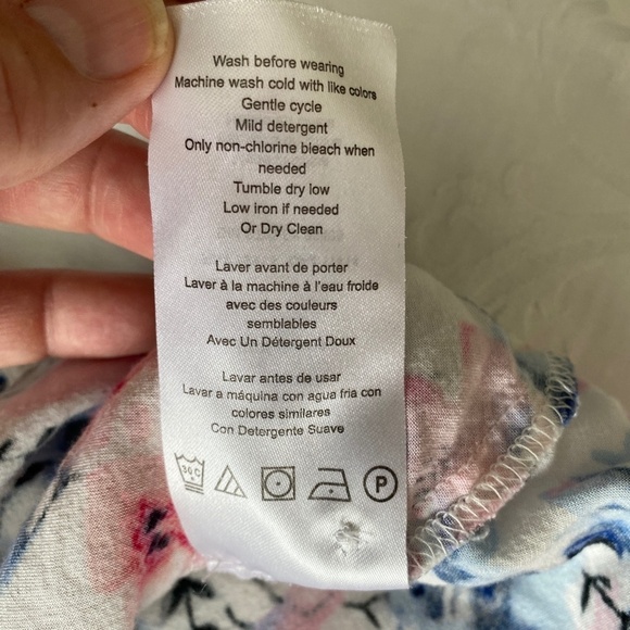 Motherhood Maternity Colorful Allover‎ Floral Print V-Neck Collared Top Small - Picture 8 of 12